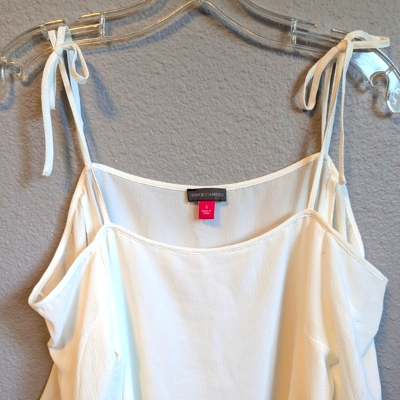 NWT Vince Camuto Summer Bloom Cream Cold Shoulder Ruffled Blouse Sz. S - Picture 9 of 12